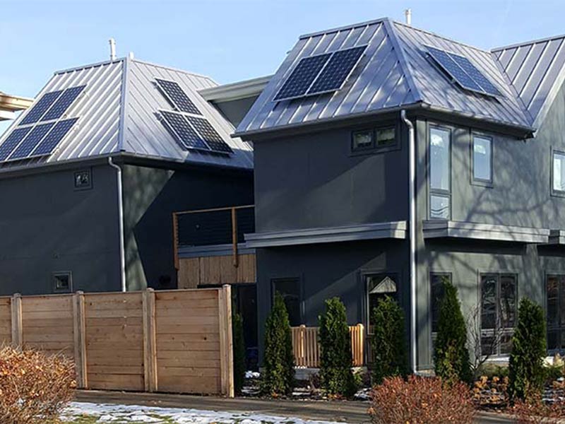 solar panels installed in a residential house