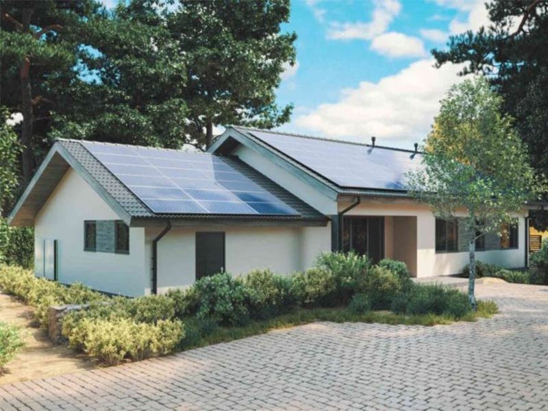 solar panel installed in a residential house