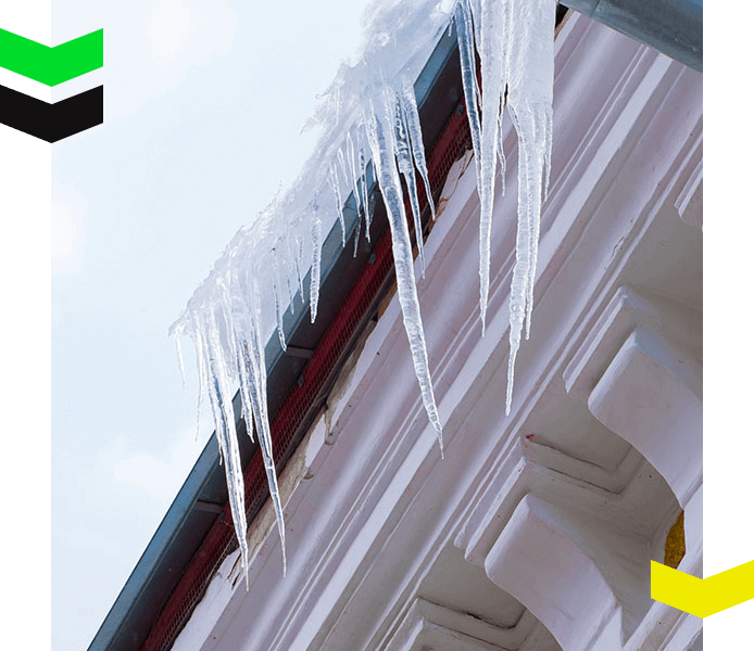 Icicles hanging from the roof