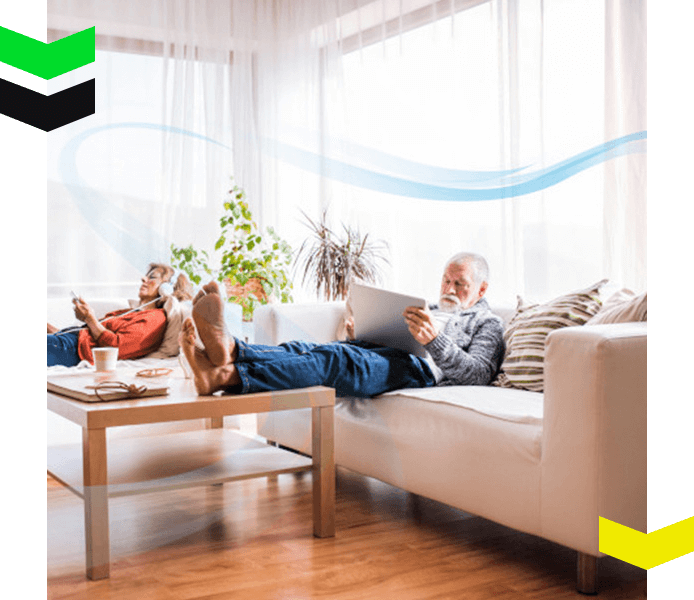people relaxing at home