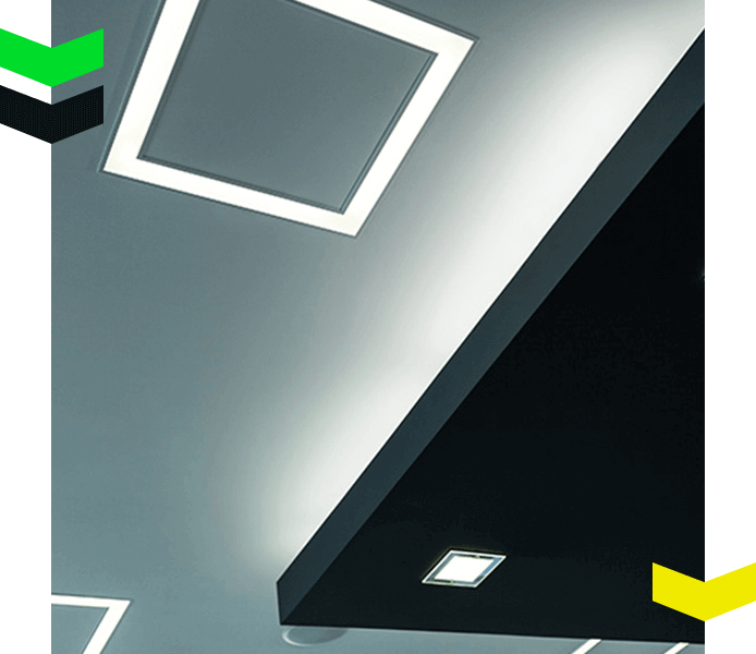 A Interior view of the building in the Chicago office with a solar-powered lighting system.