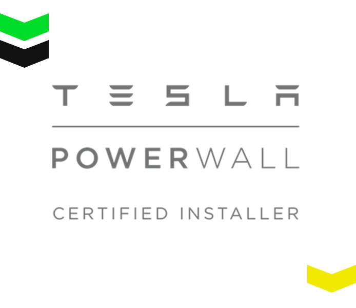 Tesla Powerwall logo displayed on a white background for branding in Chicago, IL.